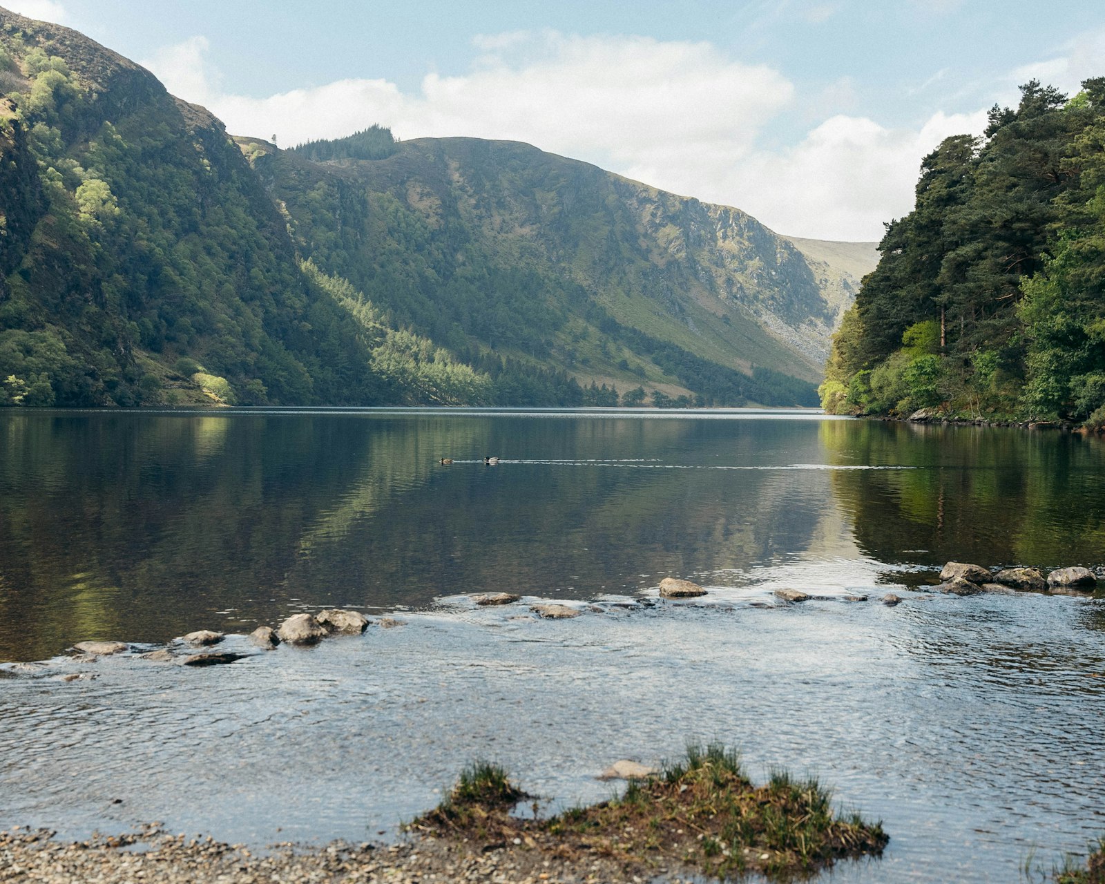 Glendalough valley and lake in the Wicklow Mountains